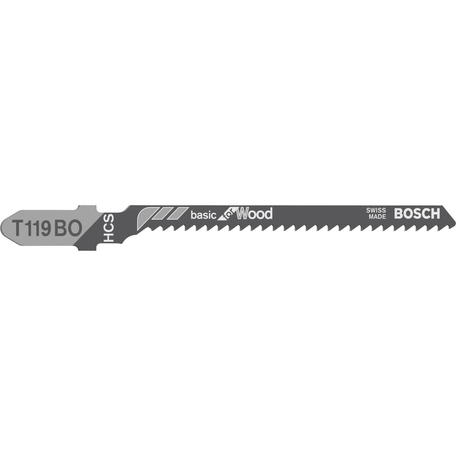 Image of Bosch T119 BO Wood Cutting Jigsaw Blades Pack of 5