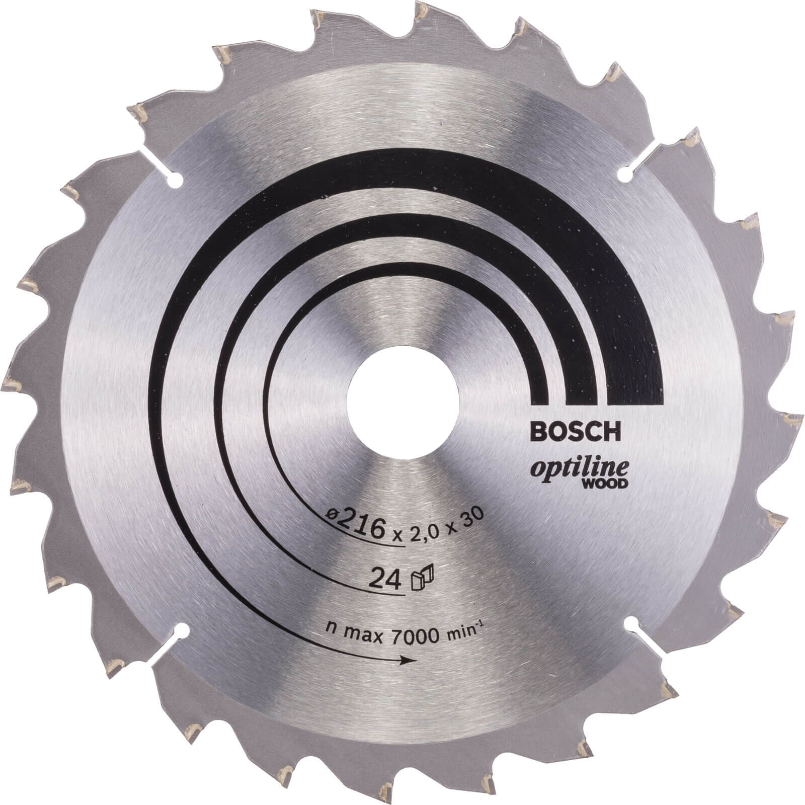 Image of Bosch Optiline Wood Cutting Mitre Saw Blade 216mm 24T 30mm