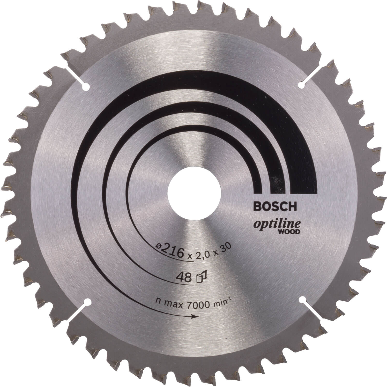 Image of Bosch Optiline Wood Cutting Mitre Saw Blade 216mm 48T 30mm
