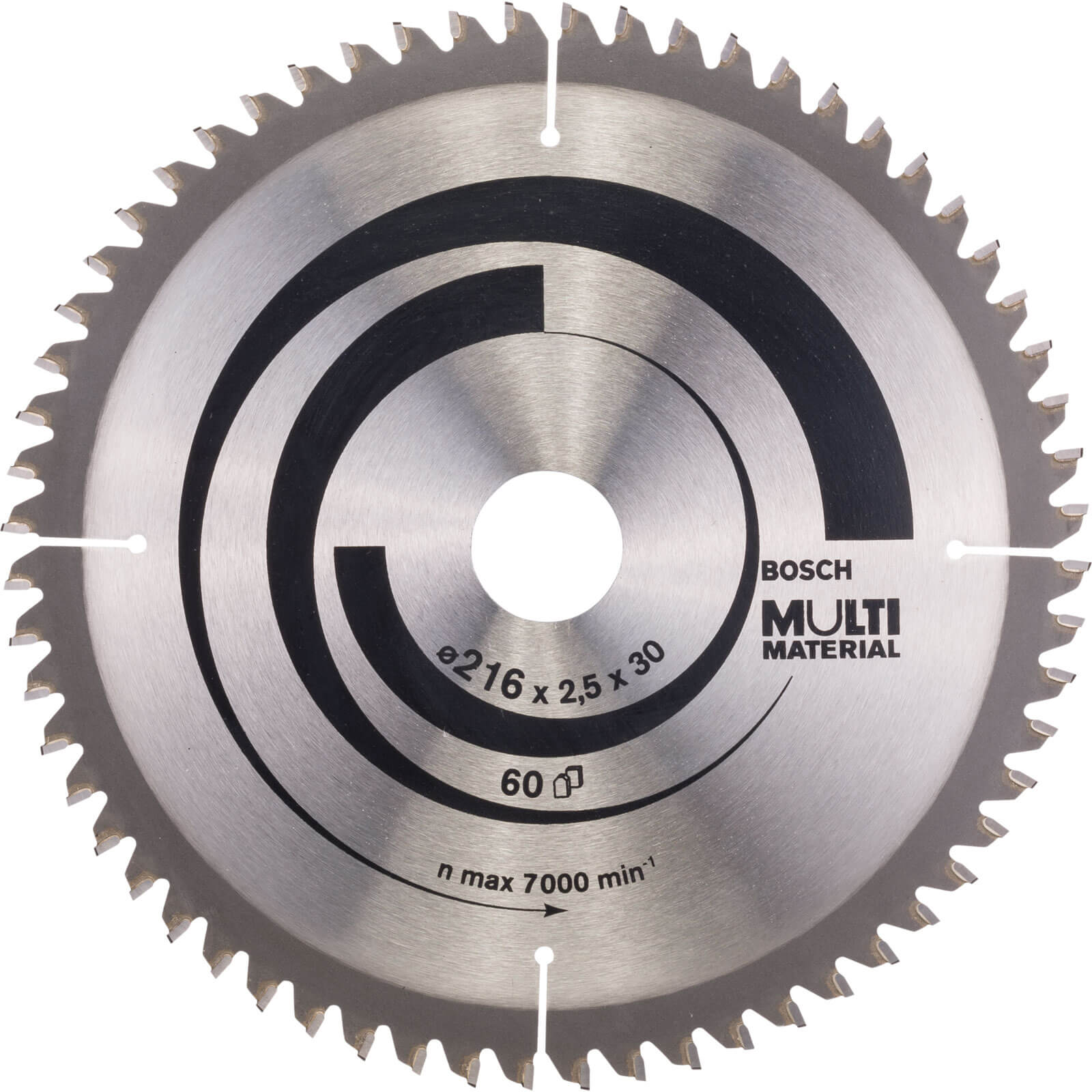 Image of Bosch Multi Material Cutting Mitre and Table Saw Blade 216mm 60T 30mm
