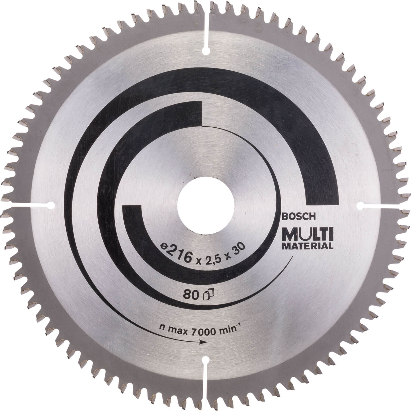 Image of Bosch Multi Material Cutting Mitre and Table Saw Blade 216mm 80T 30mm
