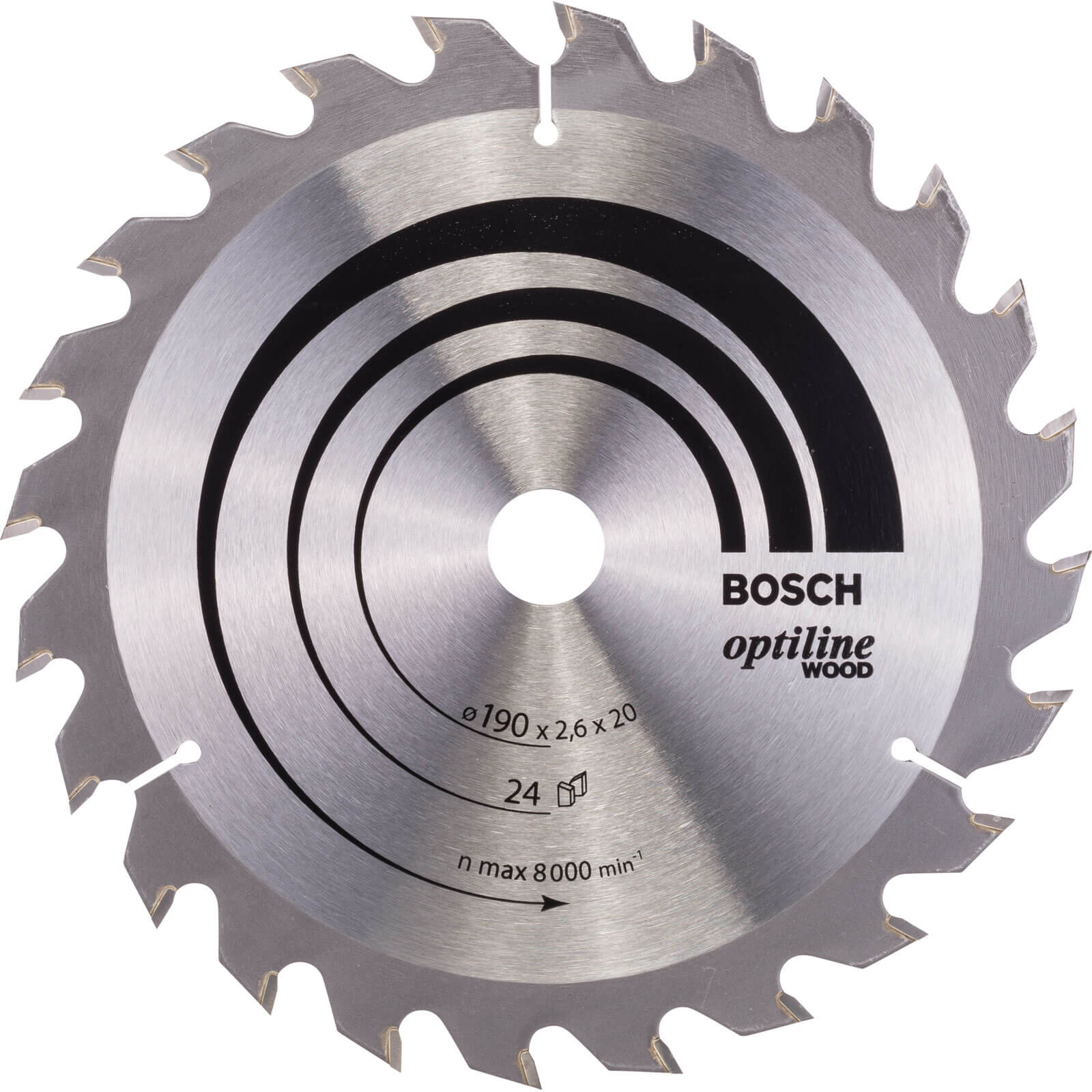 Photos - Power Tool Accessory Bosch Optiline Wood Cutting Saw Blade 190mm 24T 20mm 