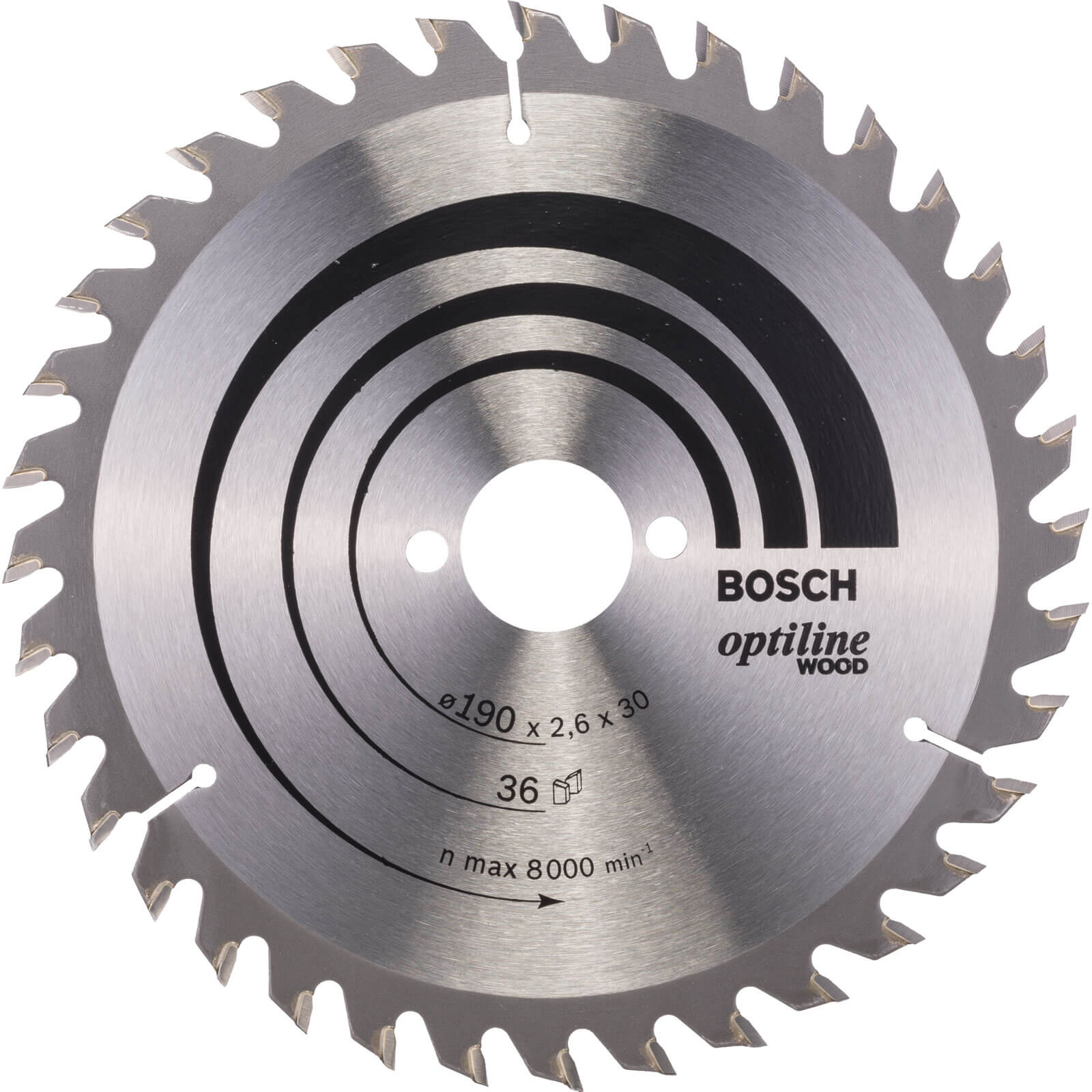 Image of Bosch Optiline Wood Cutting Saw Blade 190mm 36T 30mm