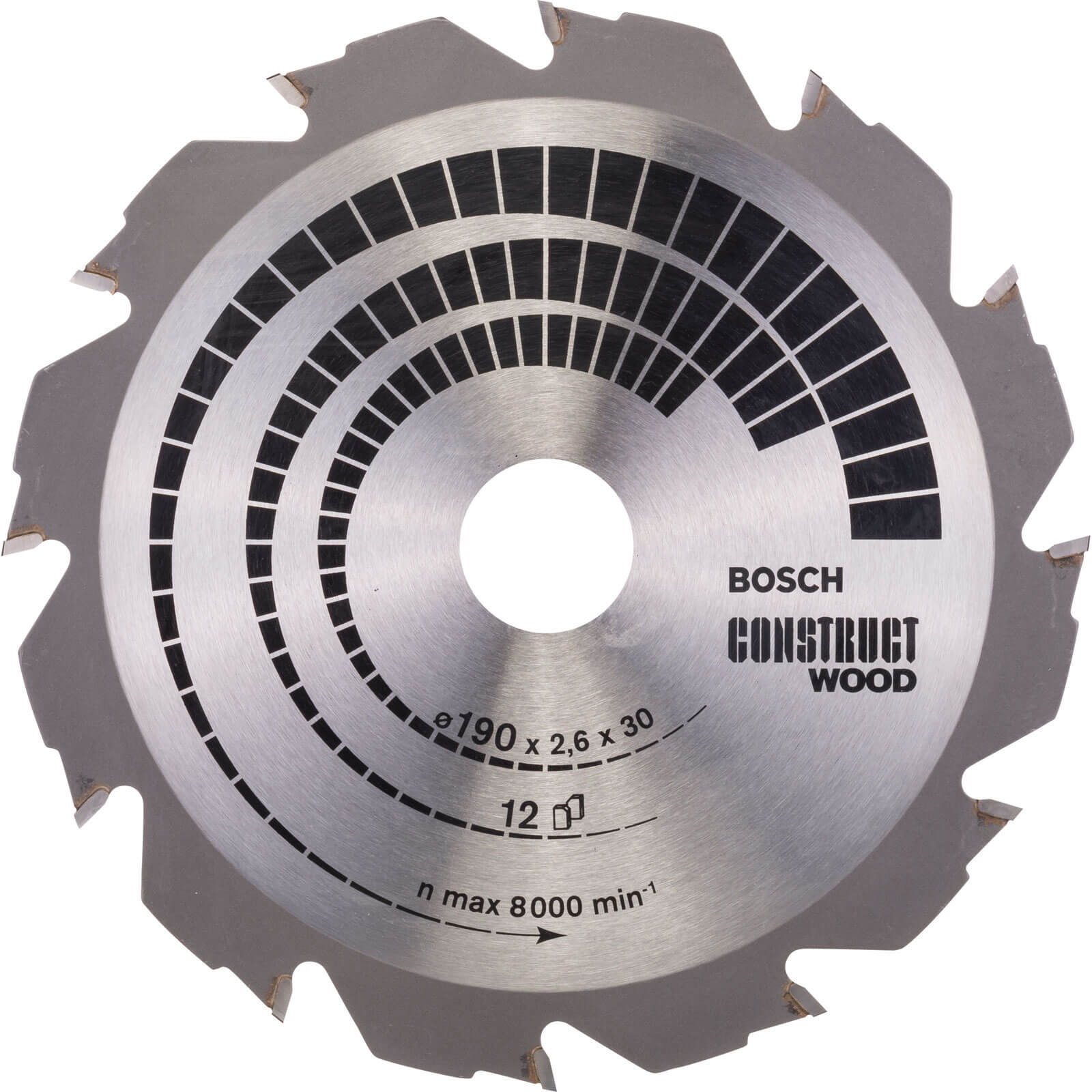 Photos - Power Tool Accessory Bosch Construct Wood Cutting Saw Blade 190mm 12T 30mm 