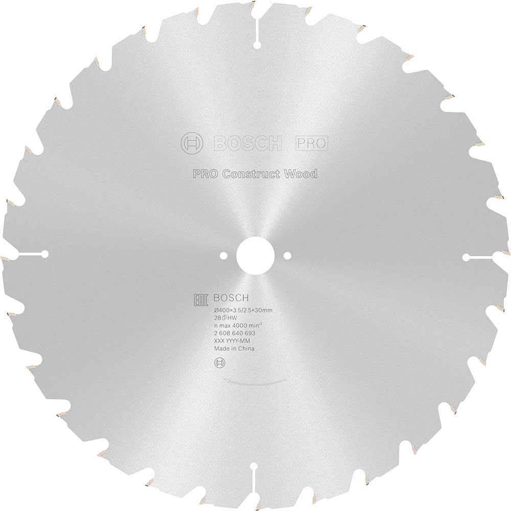 Bosch PRO Construct Nail Proof Wood Cutting Table Saw Blade