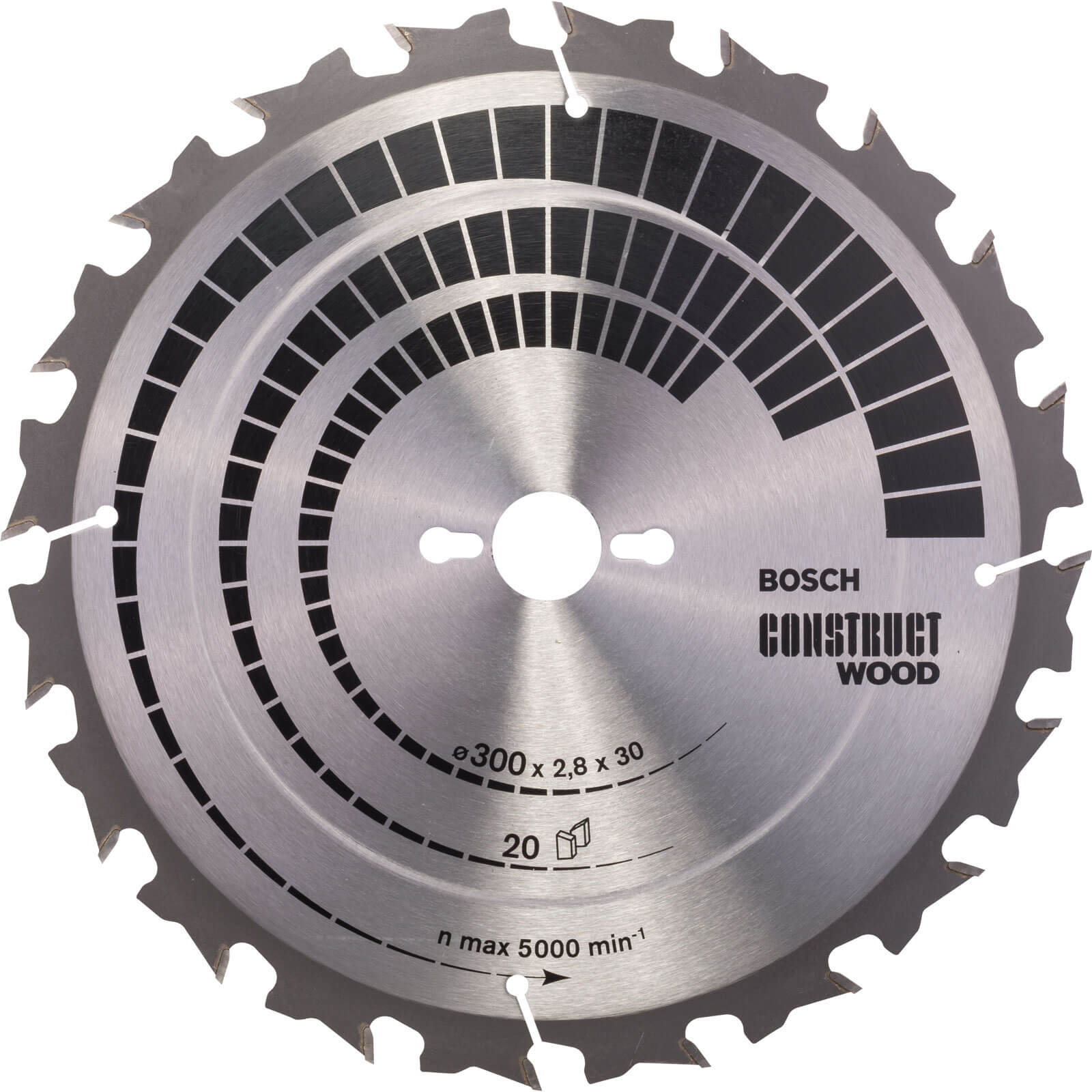 Photos - Power Tool Accessory Bosch Construct Wood Cutting Table Saw Blade 300mm 20T 30mm 