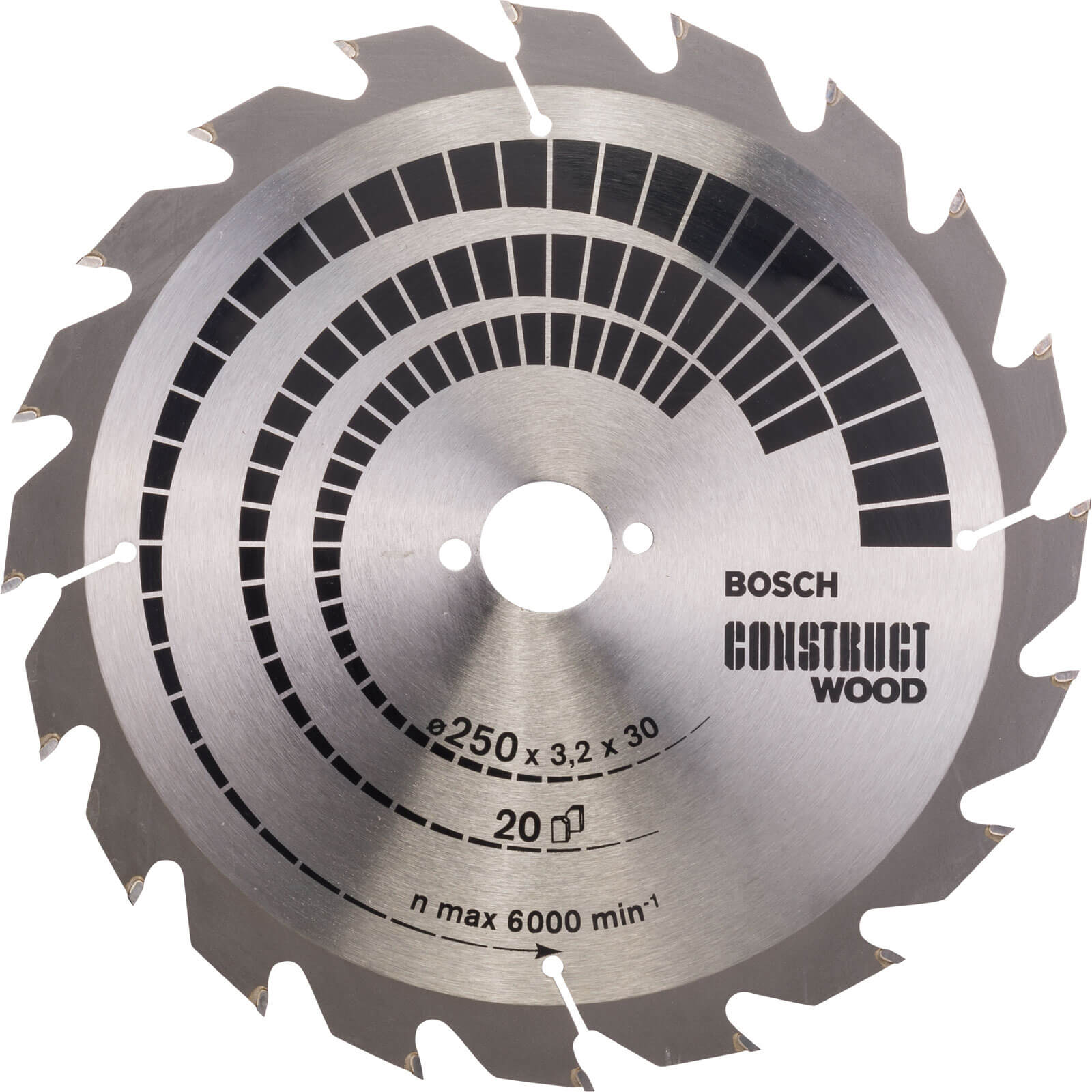 Photos - Power Tool Accessory Bosch Construct Nail Proof Wood Cutting Table Saw Blade 250mm 20T 30mm 