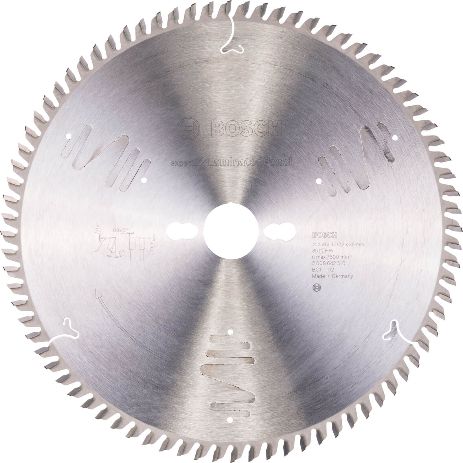 Bosch Expert Fine Cut Table Saw Blade for Laminated Panel 250mm 80T 30mm