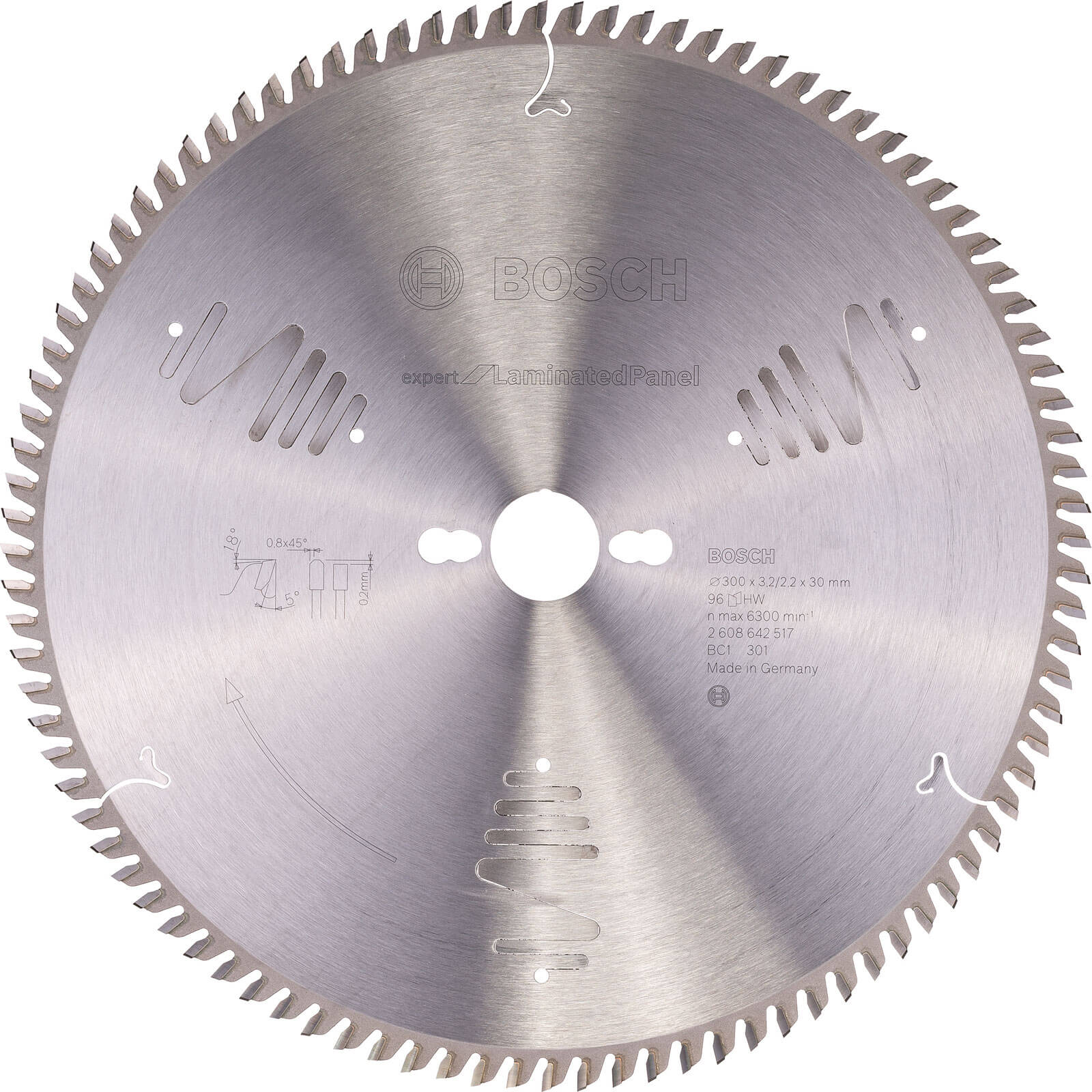 Bosch Expert Fine Cut Table Saw Blade for Laminated Panel 300mm 96T 30mm