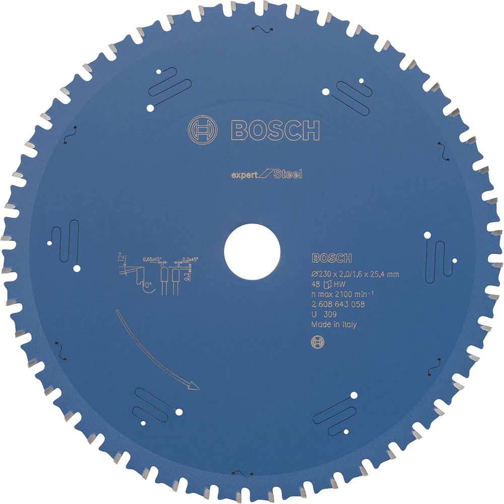 Bosch Expert Metal Steel Cutting Saw Blade 230mm 48T 25.4mm