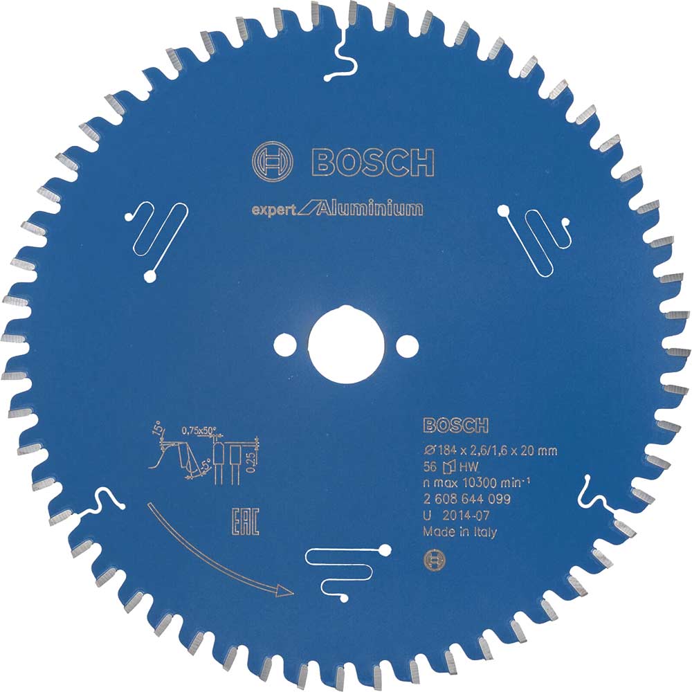 Bosch Expert Aluminium Cutting Saw Blade 184mm 56T 20mm