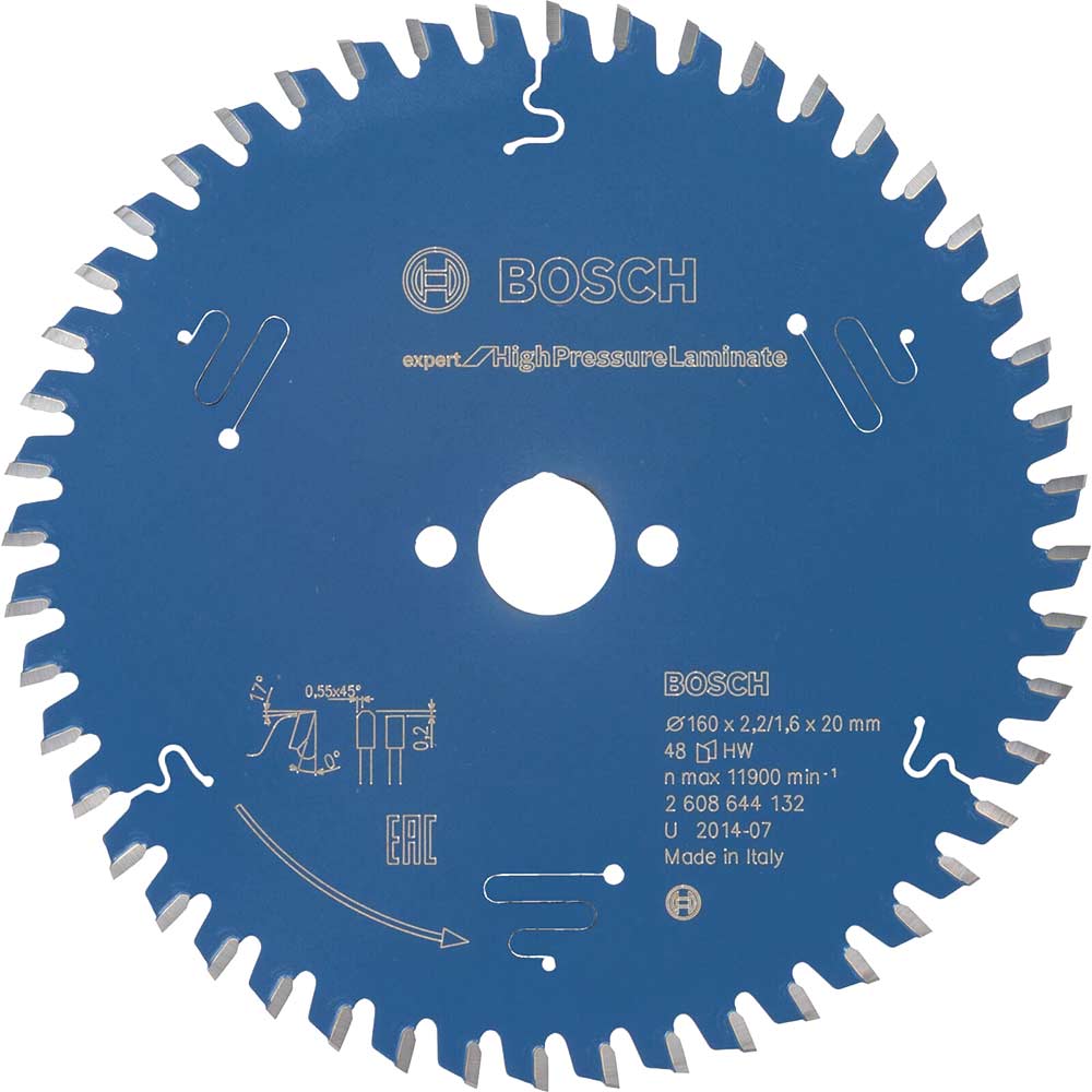Bosch Expert High Pressure Laminate Cutting Saw Blade 160mm 48T 20mm