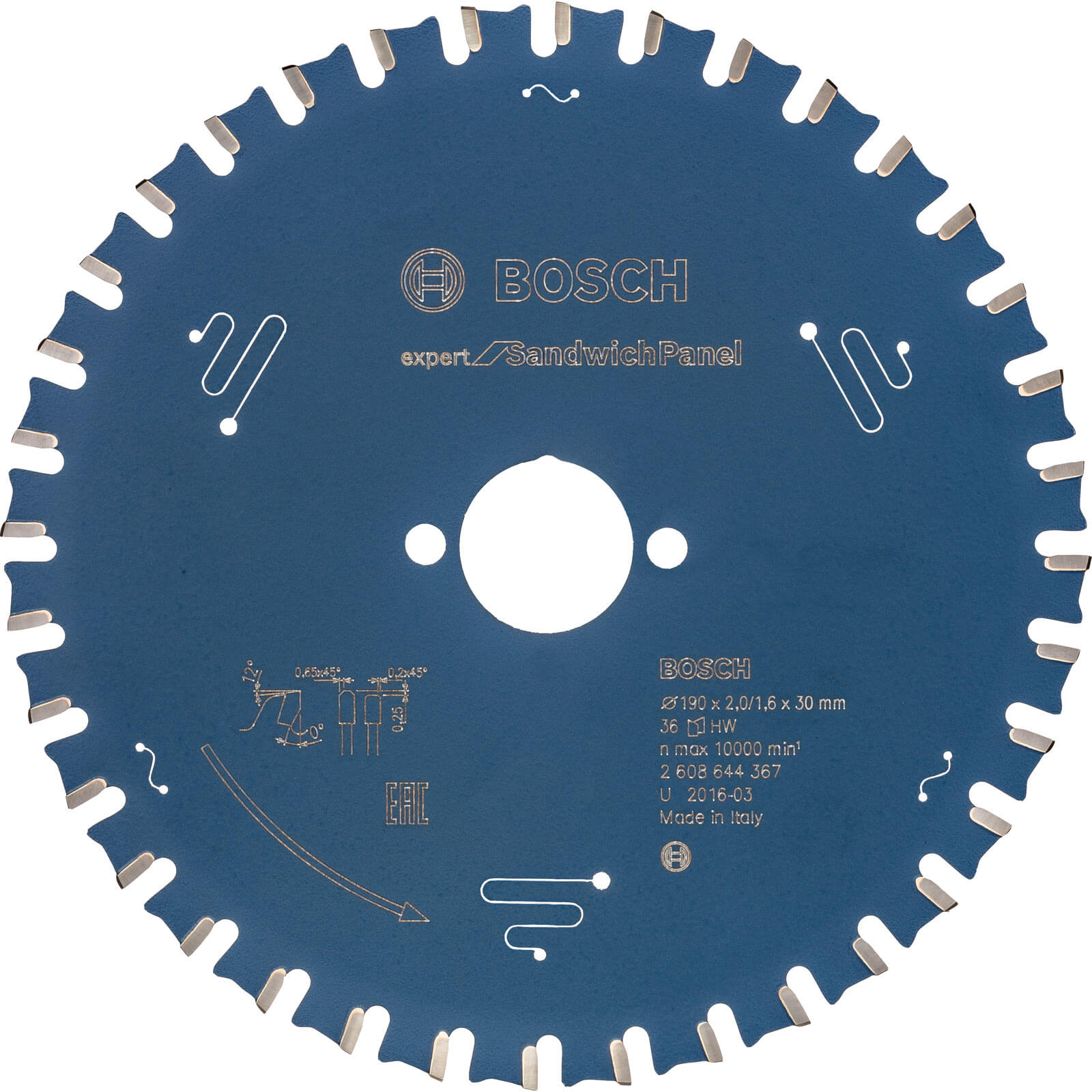 Image of Bosch Expert Circular Saw Blade for Sandwich Panel 190mm 36T 30mm