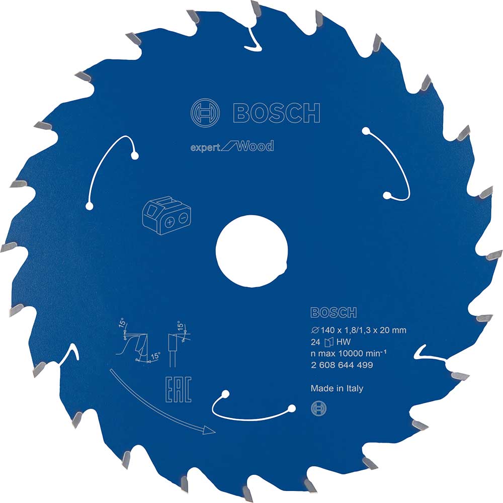 Photos - Power Tool Accessory Bosch Expert Cordless Wood Cutting Circular Saw Blade 140mm 24T 20mm 26086 