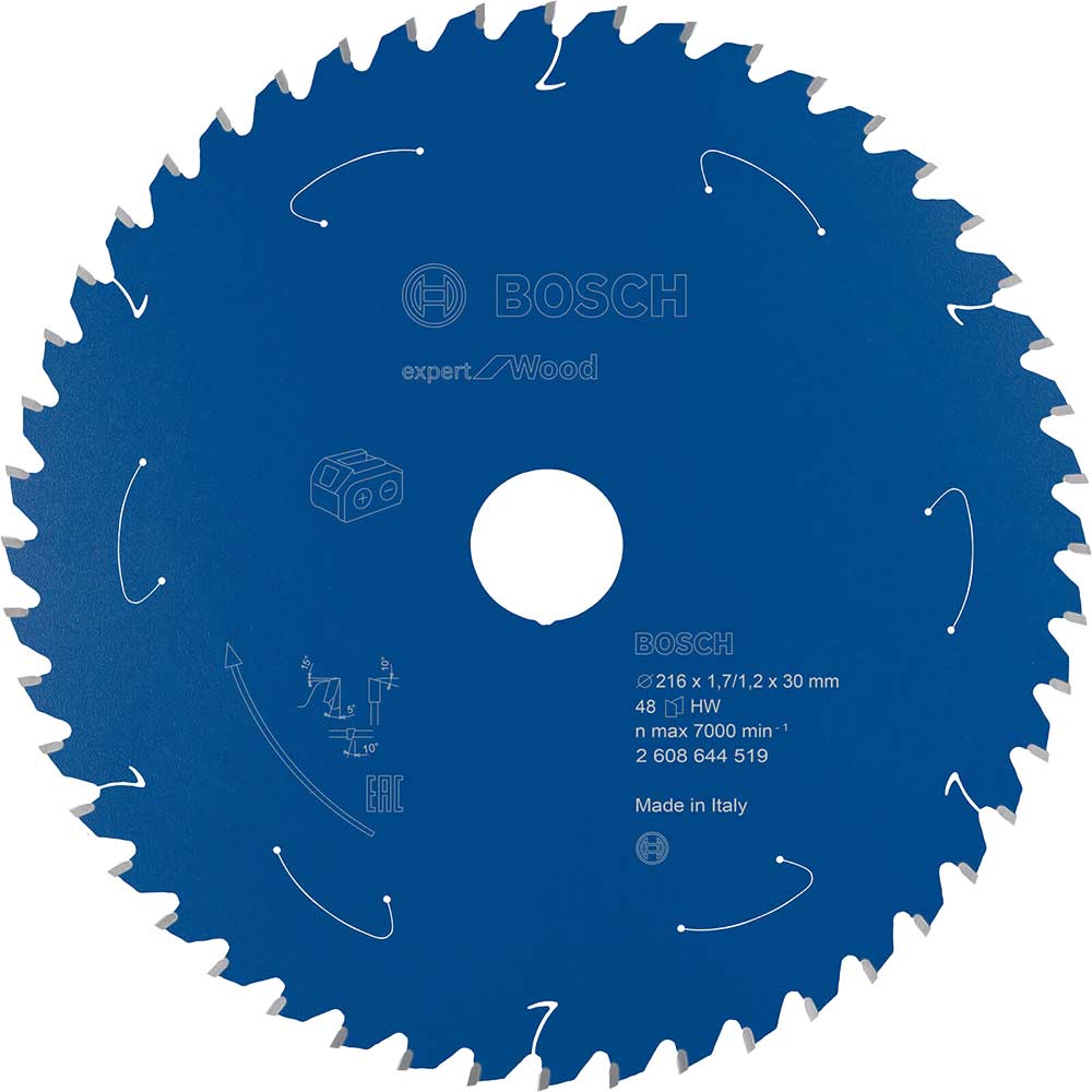 Image of Bosch Expert Wood Cutting Cordless Mitre Saw Blade 216mm 48T 30mm