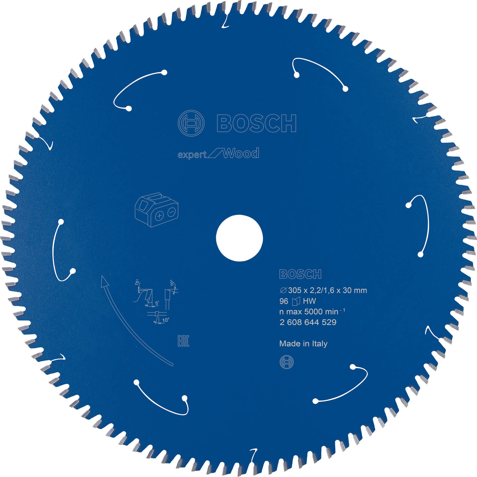 Image of Bosch Expert Wood Cutting Cordless Mitre Saw Blade 305mm 96T 30mm