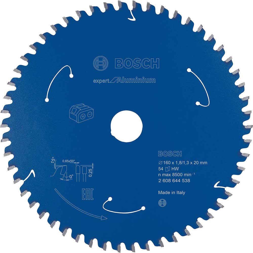 Bosch Expert Cordless Circular Saw Blade for Aluminium 160mm 54T 20mm