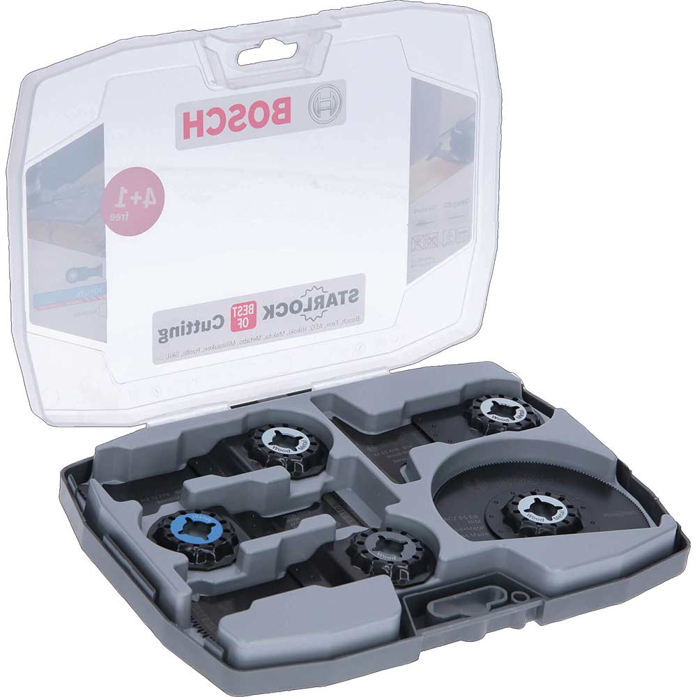 Image of Bosch 5 Piece Universal Starlock Oscillating Multi Tool Cutting Blade Set