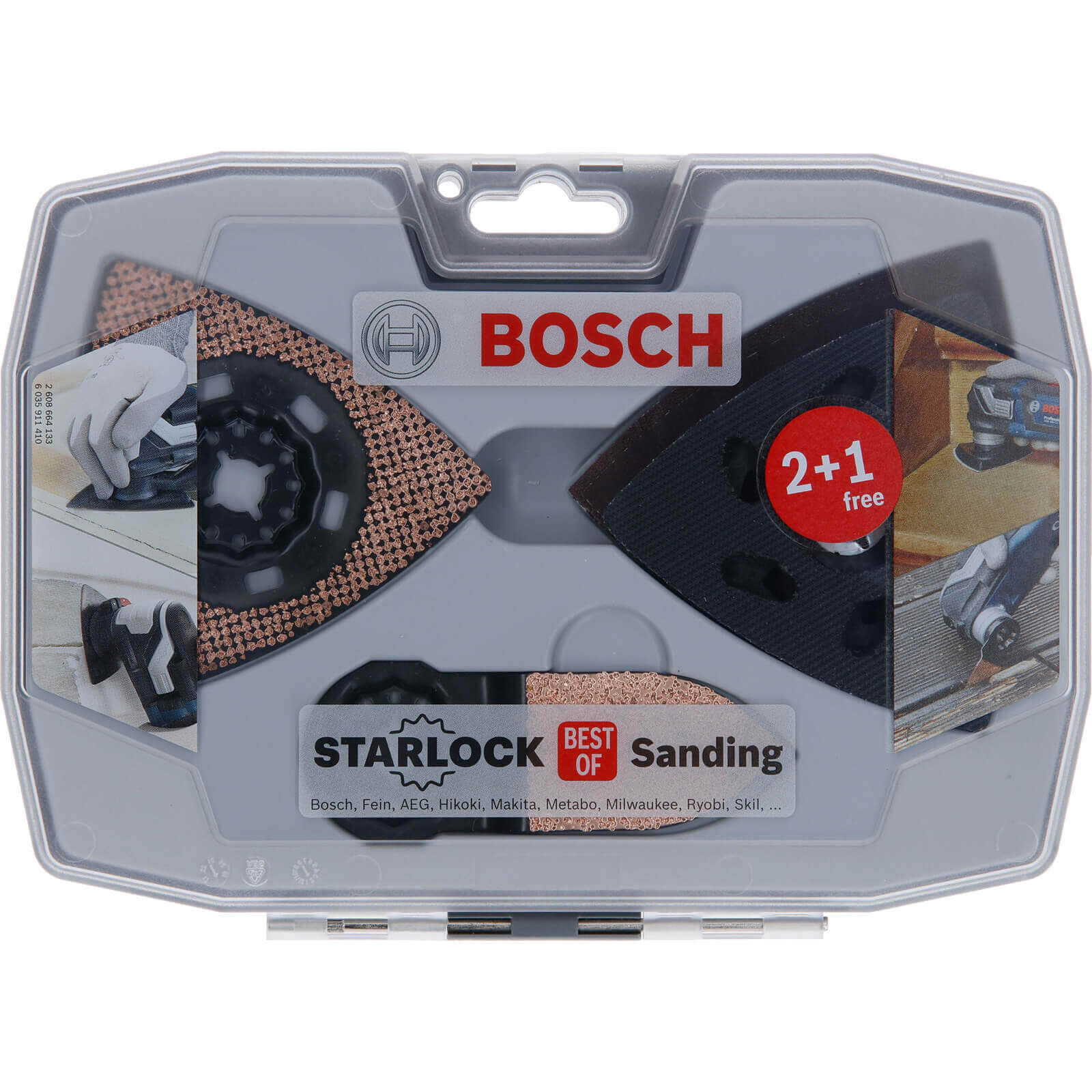 Photos - Multi Tool Blade Bosch 3 Piece Universal Starlock Oscillating Multi Tool Sanding Set 260866 