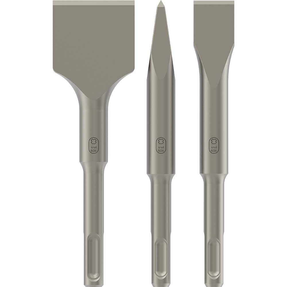 Bosch PRO 3 Piece SDS Plus Stubby Chisel Set