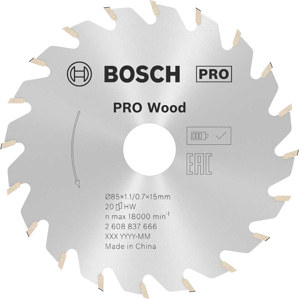 Image of Bosch Standard Cordless Wood Cutting Circular Saw Blade