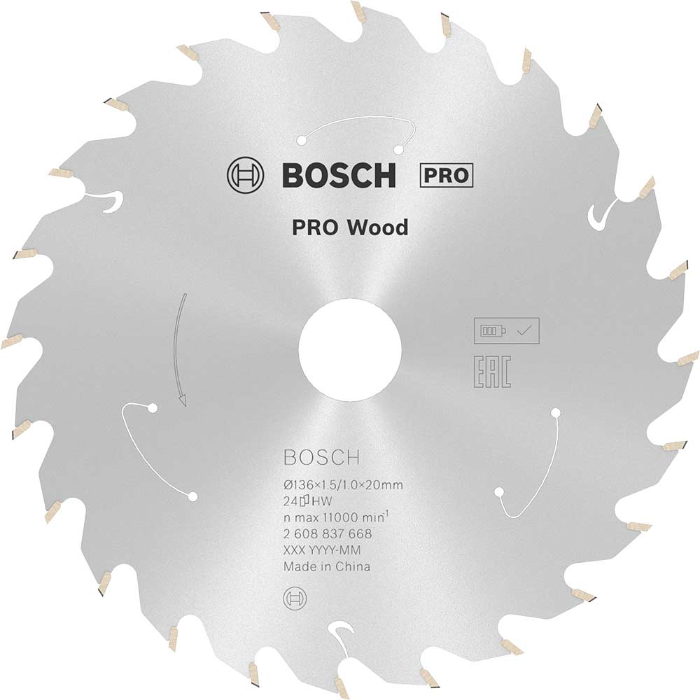 Bosch PRO Cordless Wood Cutting Circular Saw Blade