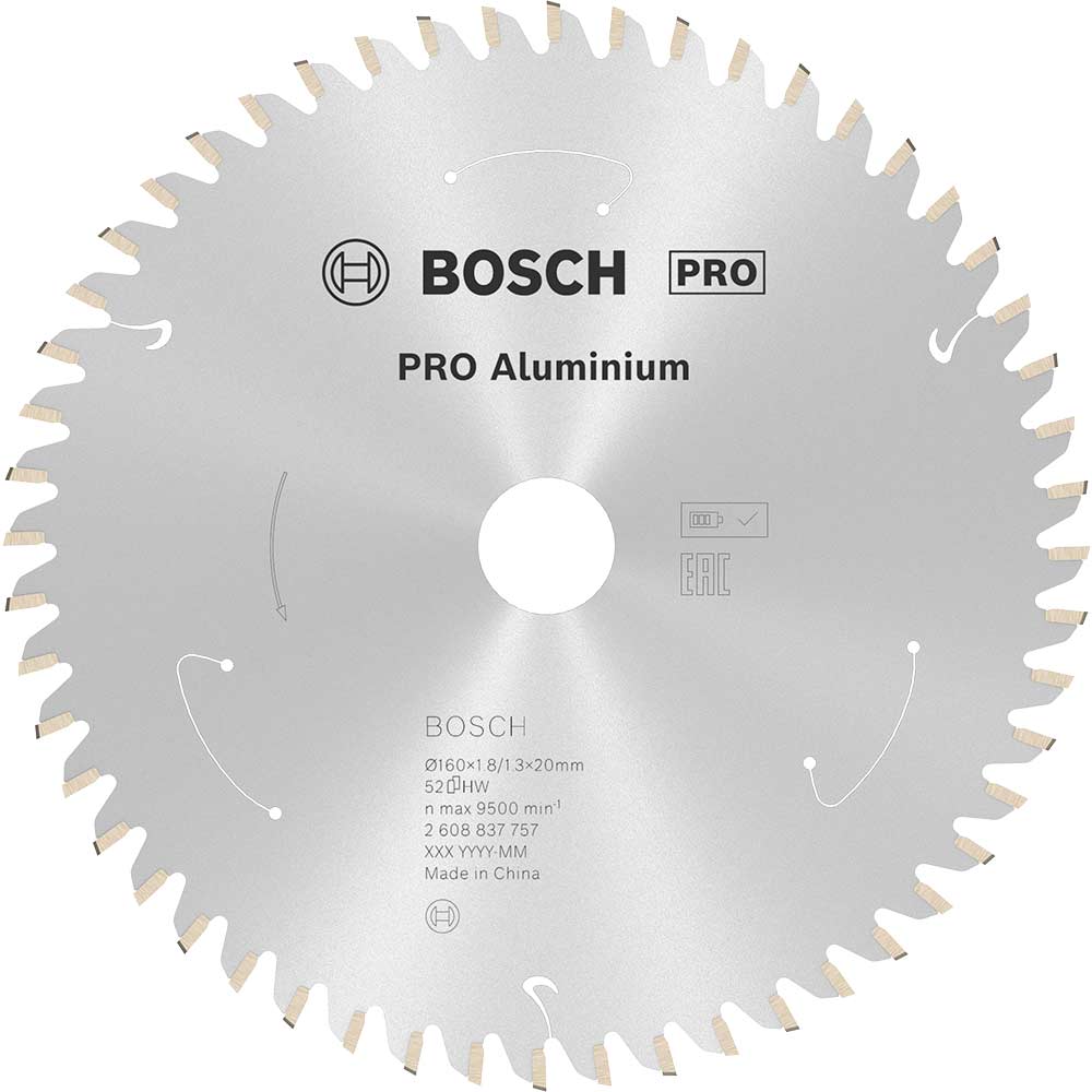 Bosch Pro Cordless Circular Saw Blade For Aluminium 160mm 52t 20mm