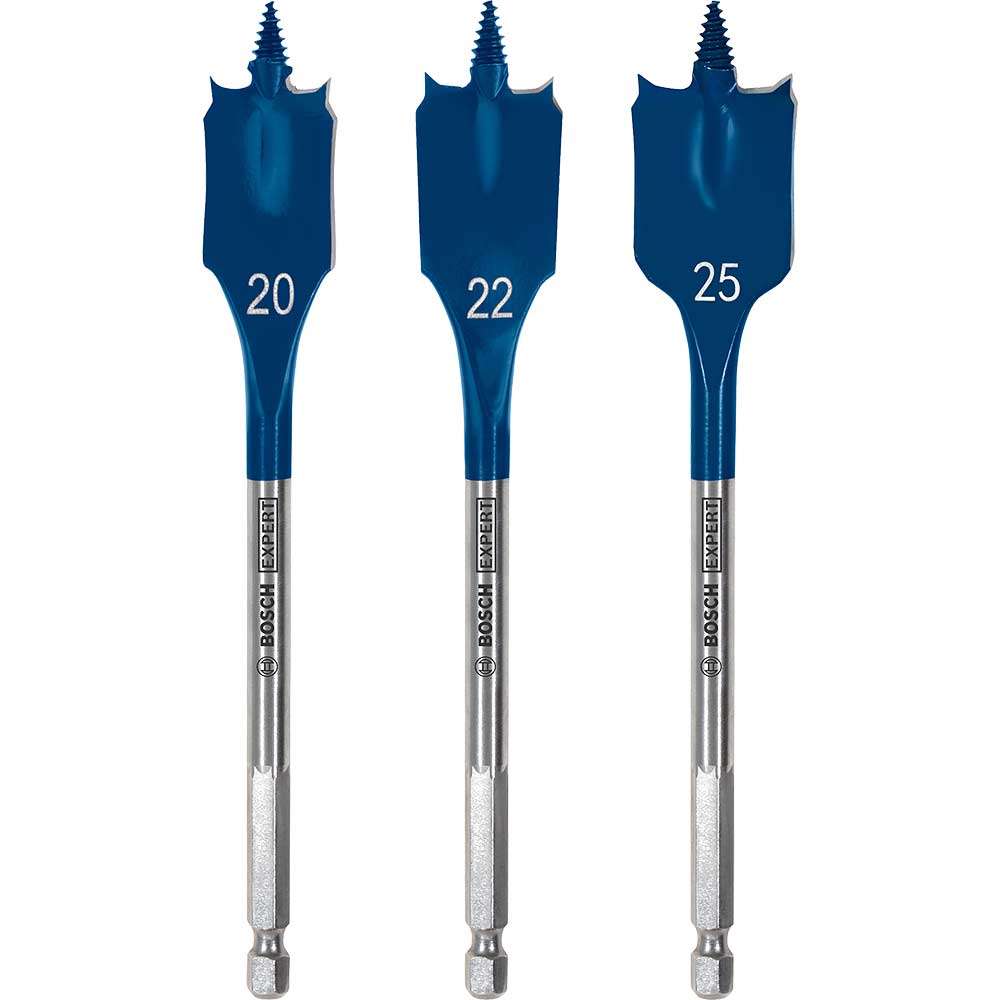 Image of Bosch Expert 3 Piece Self Cut Speed Flat Spade Drill Bit Set