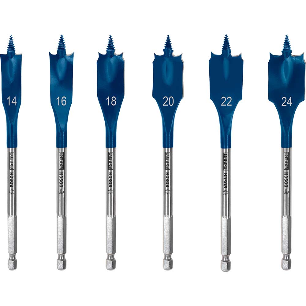 Image of Bosch Expert 6 Piece Self Cut Speed Flat Spade Drill Bit Set