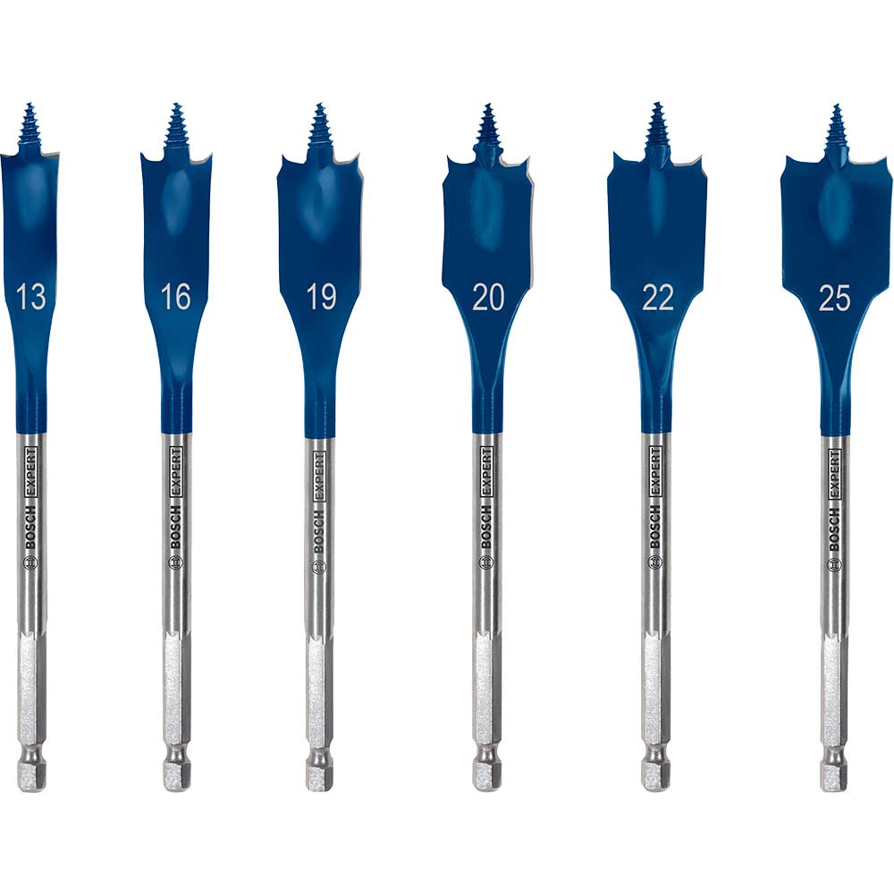 Image of Bosch Expert 6 Piece Self Cut Speed Wood Flat Bit Set