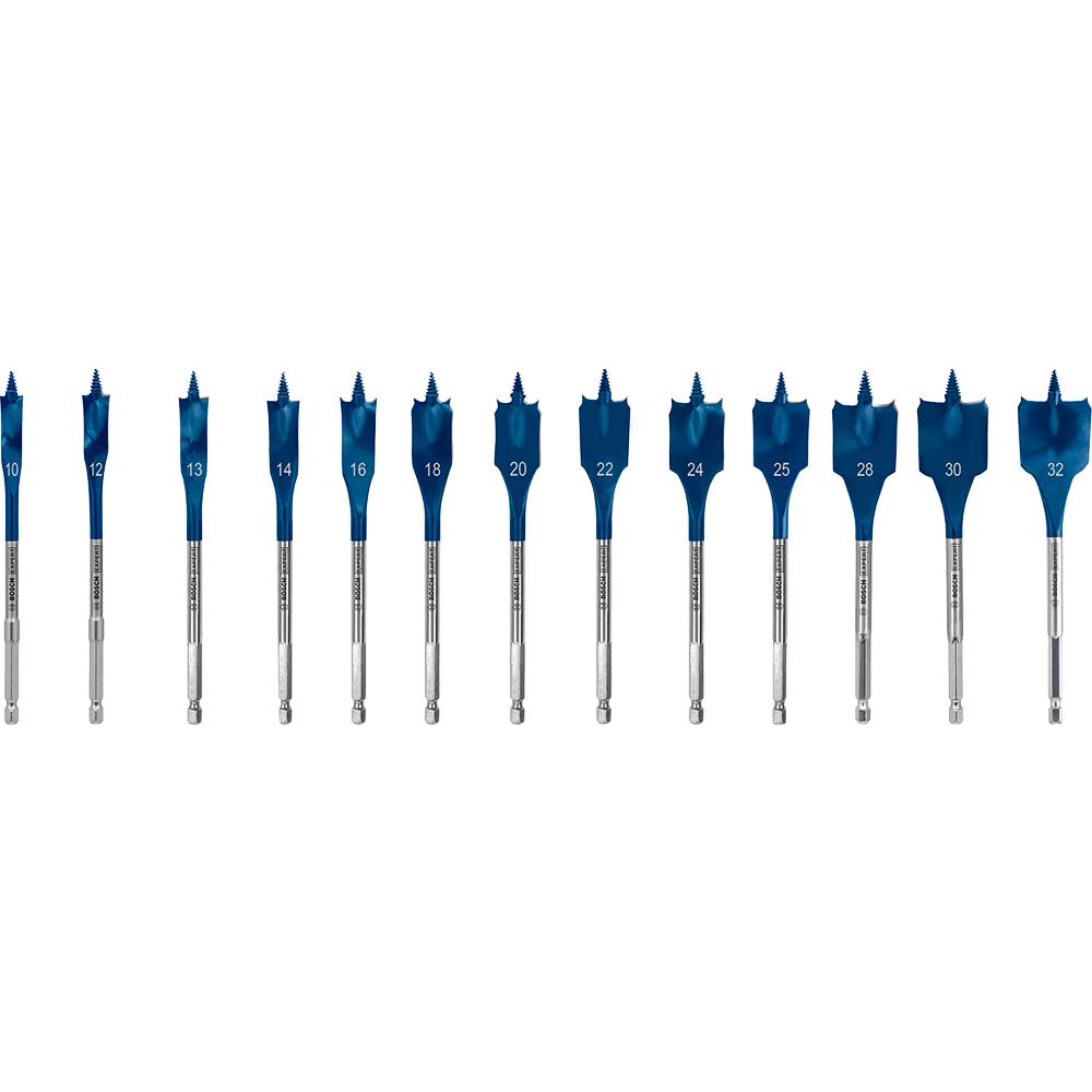 Image of Bosch Expert 13 Piece Self Cut Speed Flat Spade Drill Bit Set