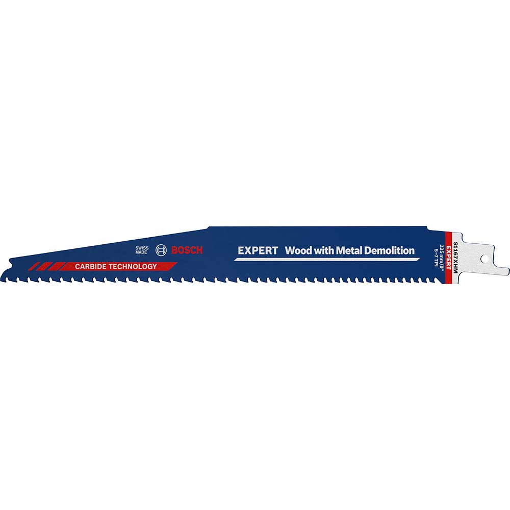 Image of Bosch Expert S1167XHM Tough Metal Embedded Wood Reciprocating Sabre Saw Blades 225mm Pack of 3