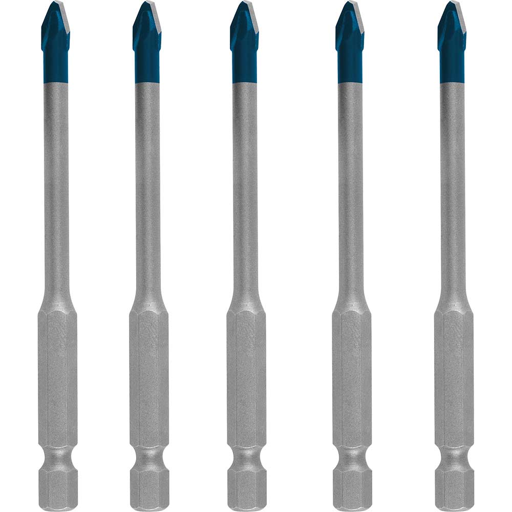 Image of Bosch Expert HEX-9 Hard Ceramic 10x Longer Hard Ceramic Porcelain Tile Drill Bit 5mm 90mm Pack of 5