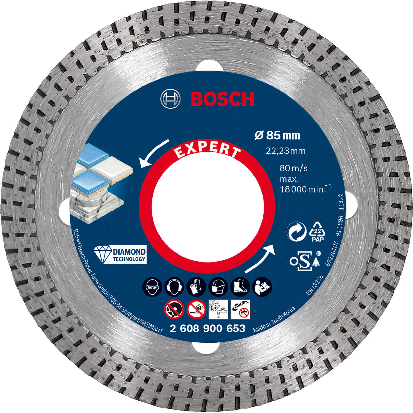 Bosch Expert Hard Ceramic Diamond Cutting Disc 85mm 1.6mm 22mm