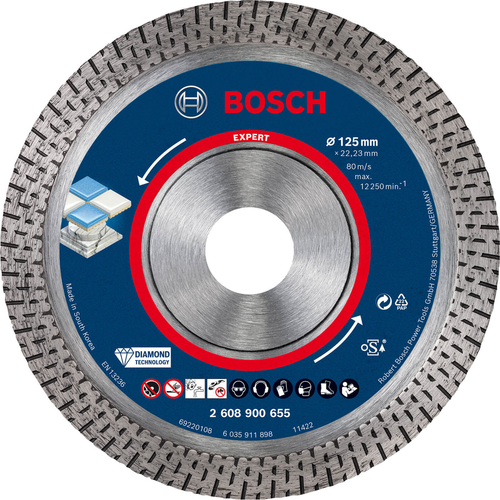 Bosch Expert Hard Ceramic Diamond Cutting Disc 125mm 1.4mm 22mm