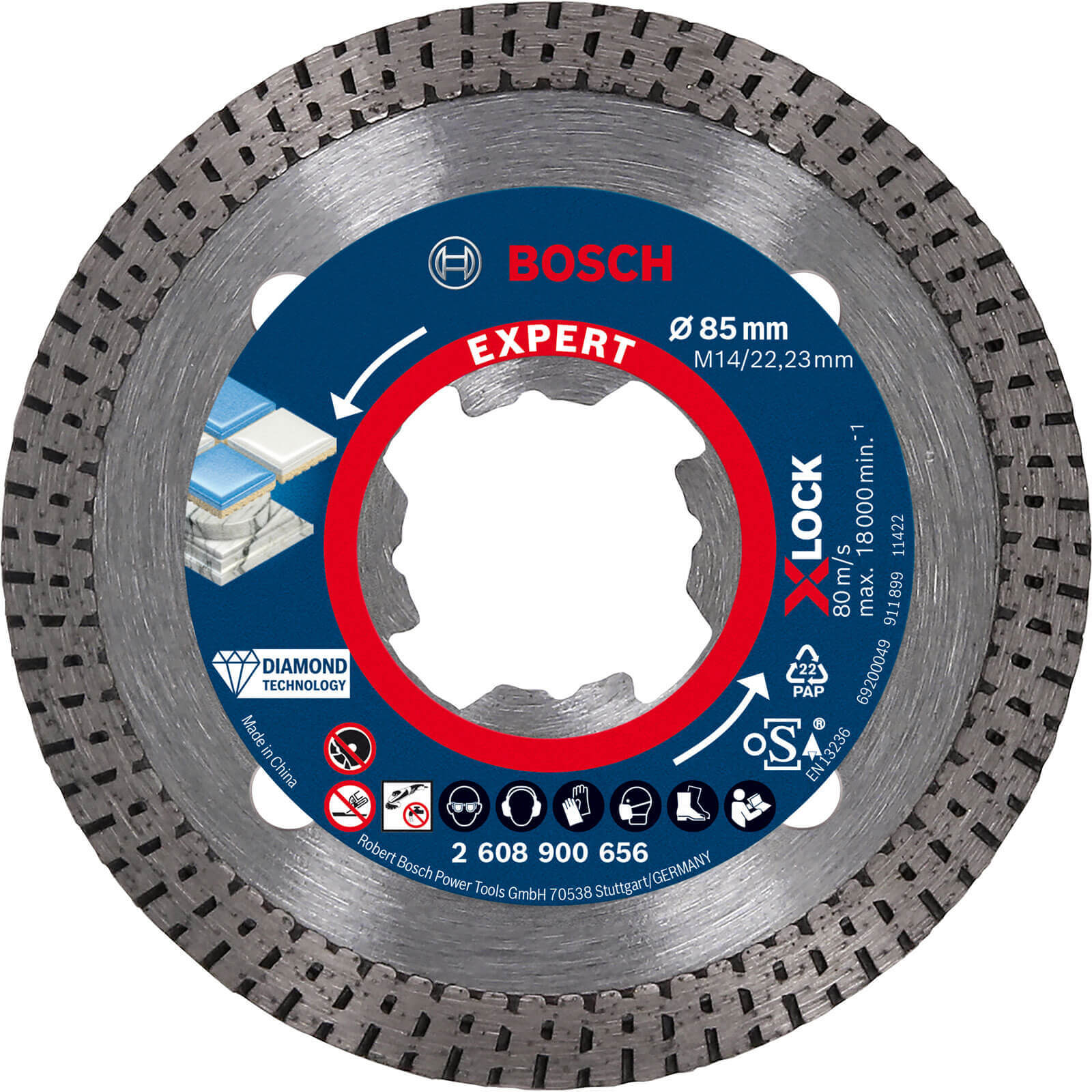 Photos - Cutting Disc Bosch Expert X Lock Best Diamond  for Hard Ceramics 85mm 1.6mm 