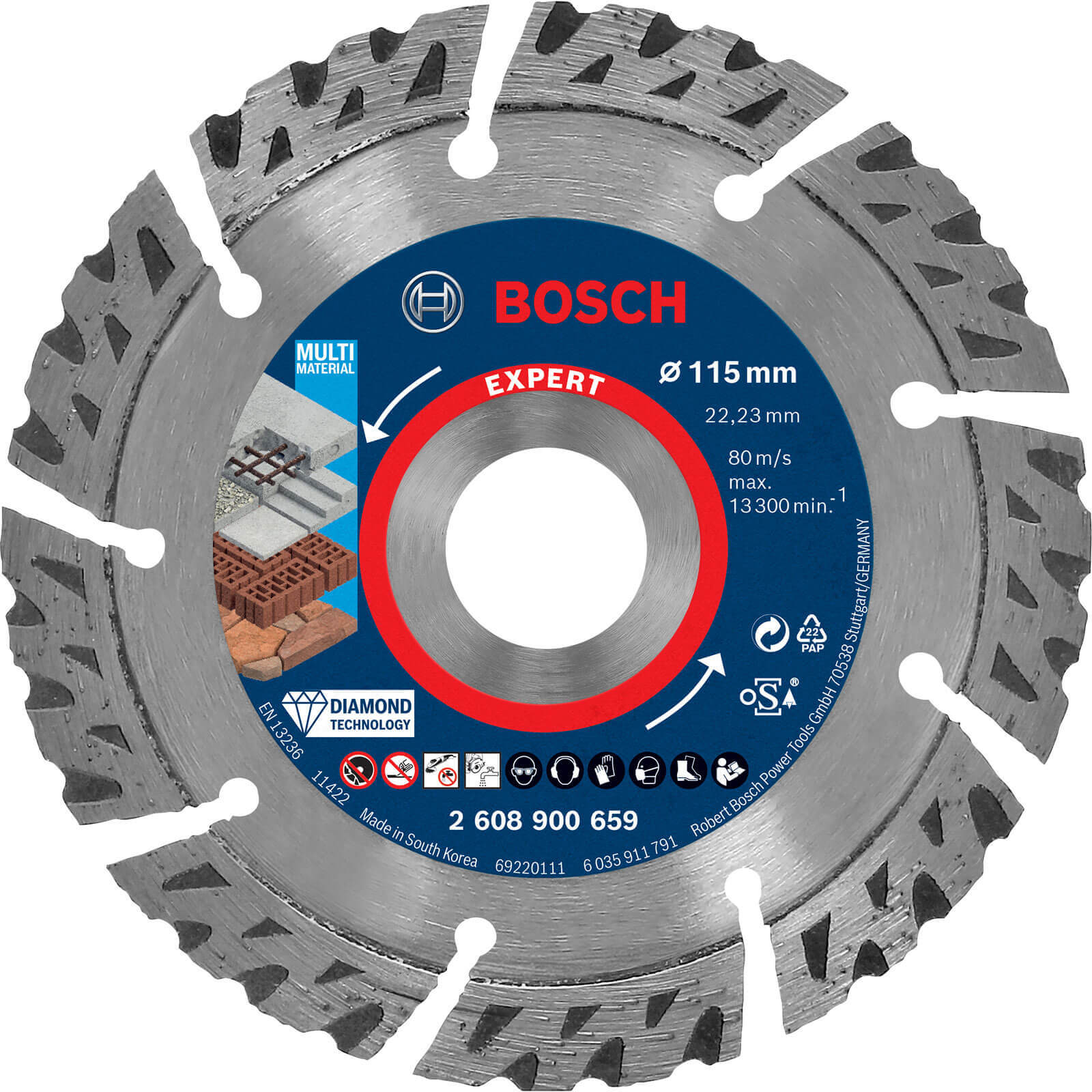 Image of Bosch Expert Multi Material Diamond Cutting Disc 115mm 2.2mm 22mm