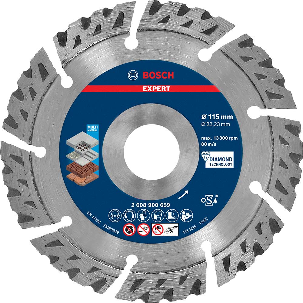 Image of Bosch Expert Multi Material Diamond Cutting Disc 115mm 2.2mm 22mm