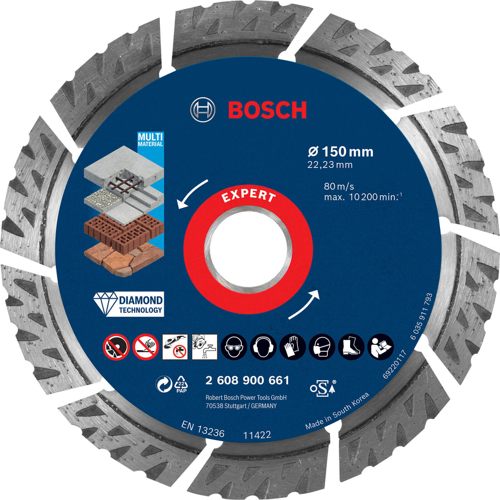 Image of Bosch Expert Multi Material Diamond Cutting Disc 150mm 2.4mm 22mm