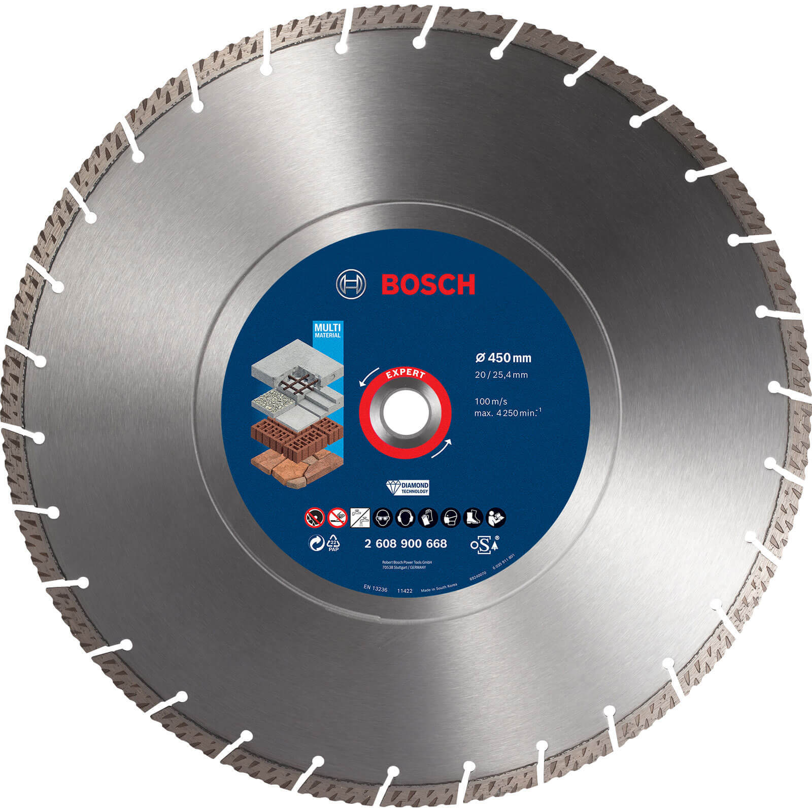 Image of Bosch Expert Multi Material Diamond Cutting Disc 450mm 3.3mm 25.4mm