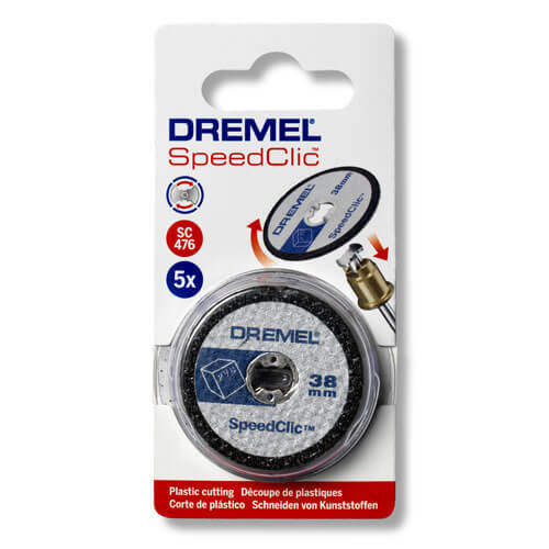 Image of Dremel SC476 EZ SpeedClic 38mm Plastic Cutting Wheel 38mm Pack of 5