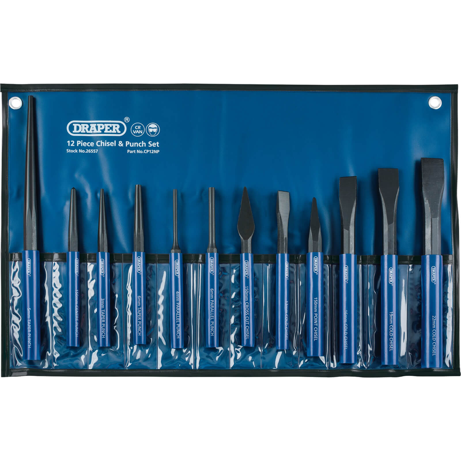 Draper 12 Piece Cold Chisel and Punch Set