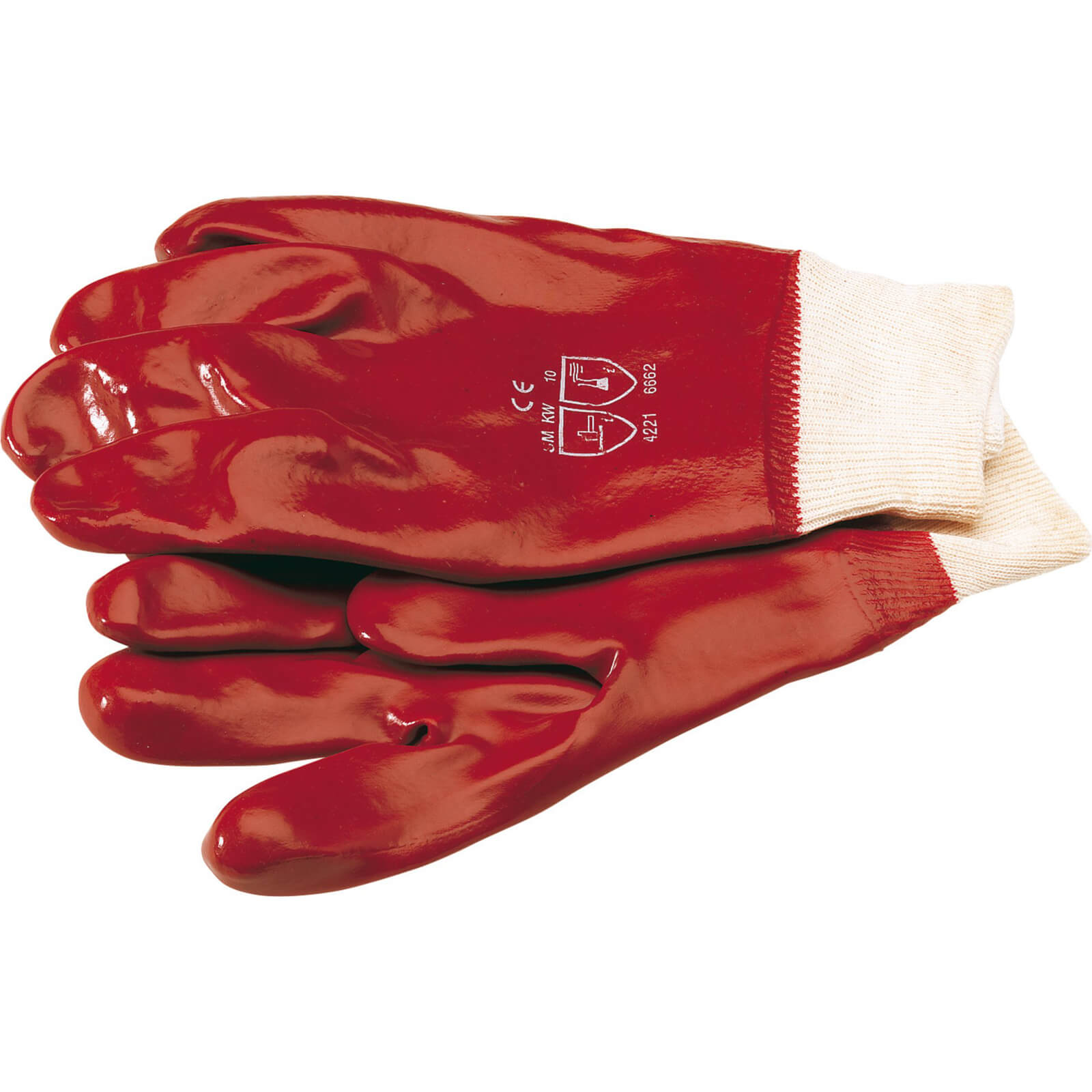 Image of Draper Expert Wet Work Gloves Red One Size