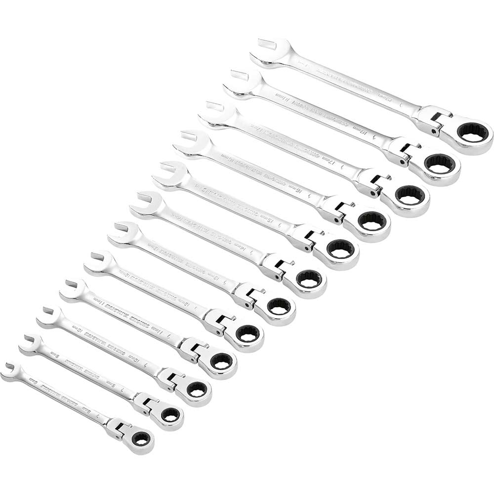 Image of Draper Hi Torq 12 Piece Flexible Head Ratchet Combination Spanner Set