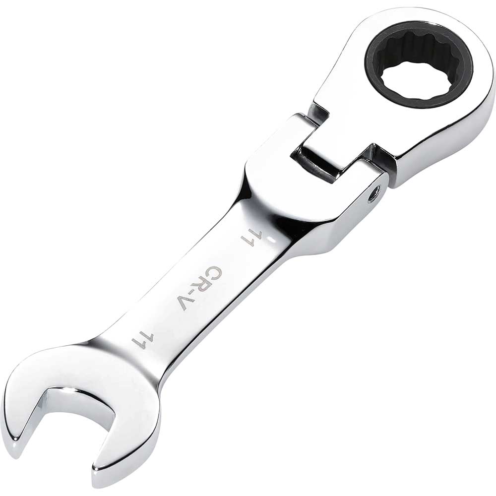 Image of Draper Hi-Torq Stubby Flexible Head Ratchet Combination Spanner 11mm