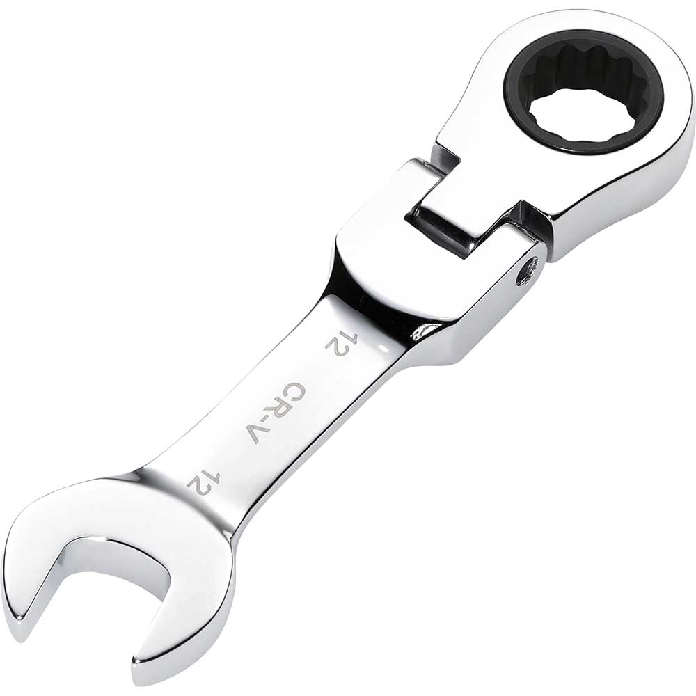 Image of Draper Hi-Torq Stubby Flexible Head Ratchet Combination Spanner 12mm