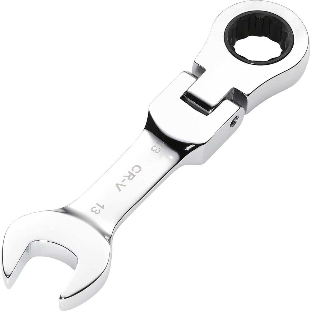 Image of Draper Hi-Torq Stubby Flexible Head Ratchet Combination Spanner 13mm