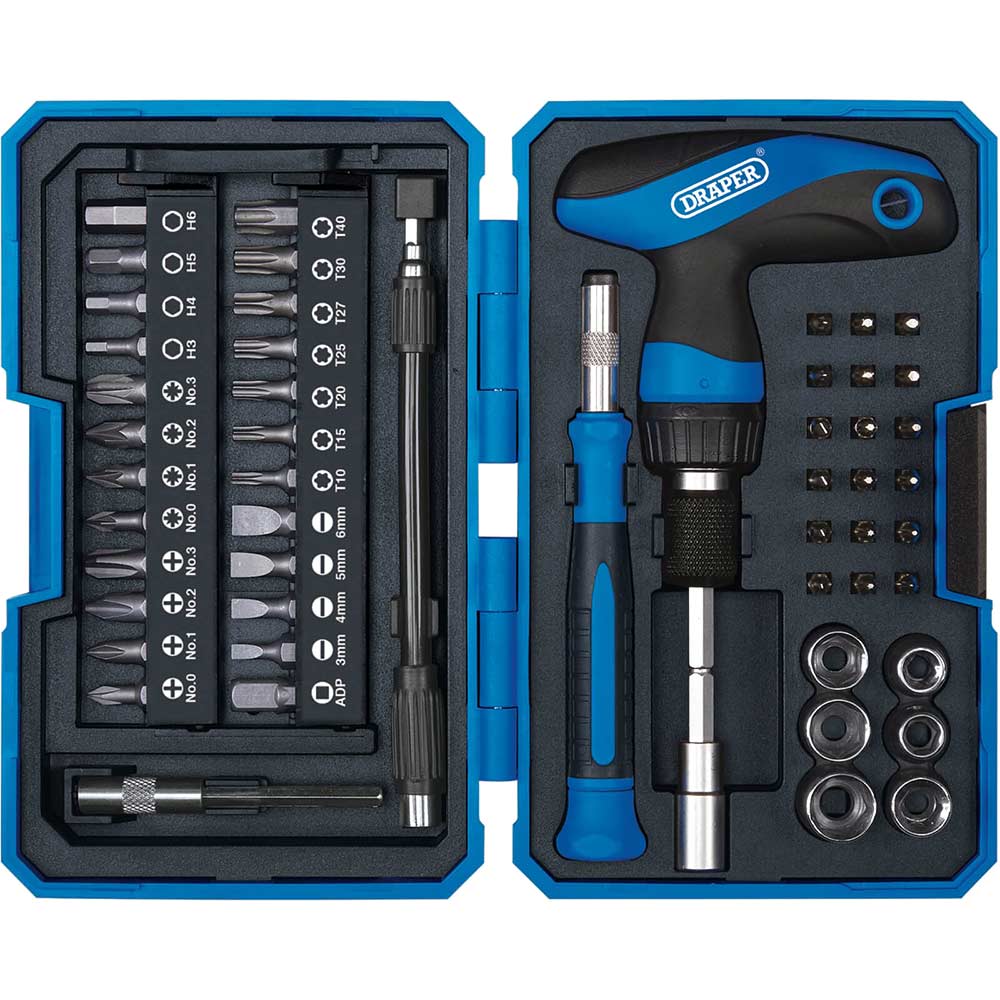 Draper 53 Piece T Handle Ratchet Screwdriver Set