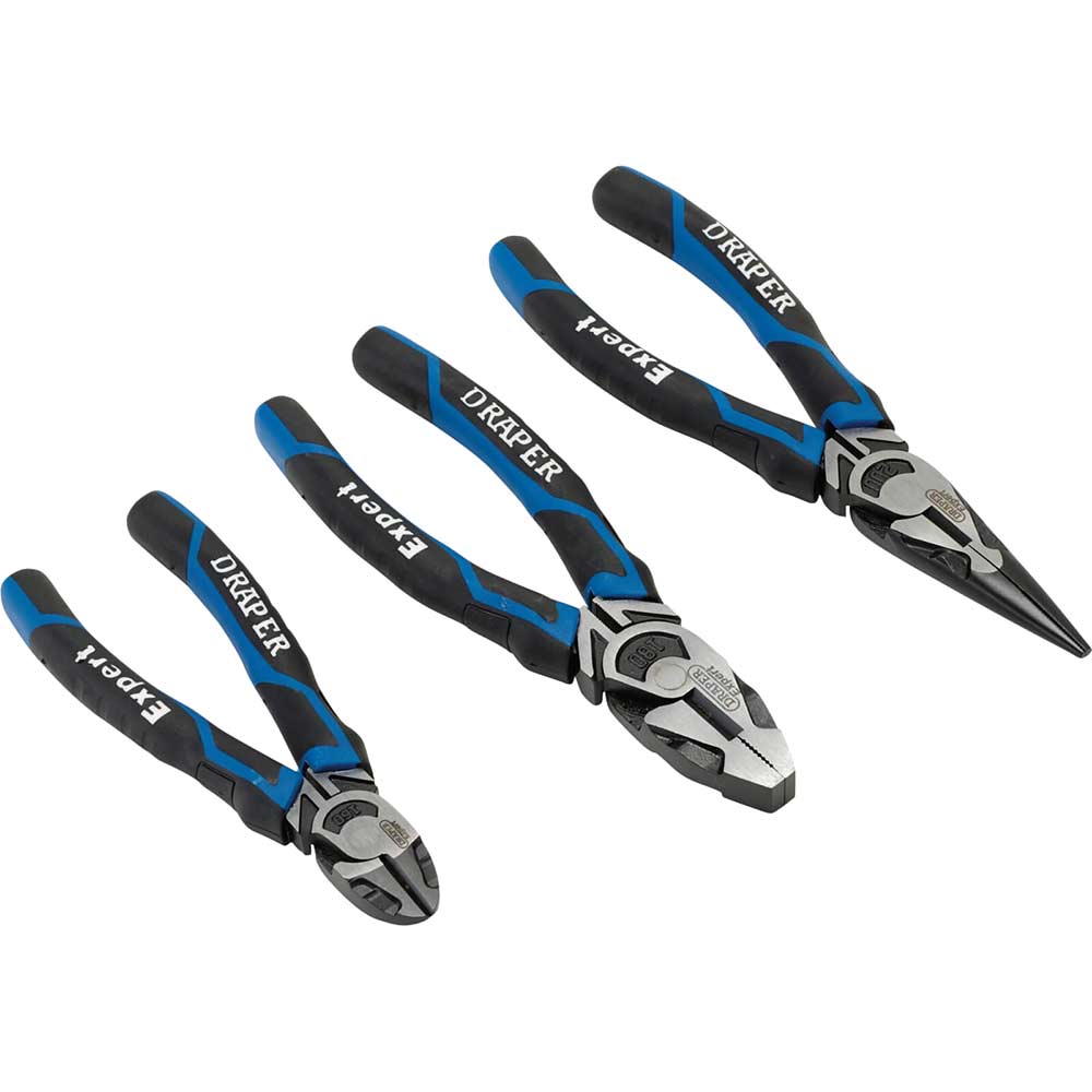 Image of Draper 3 Piece Blue High Leverage Plier Set