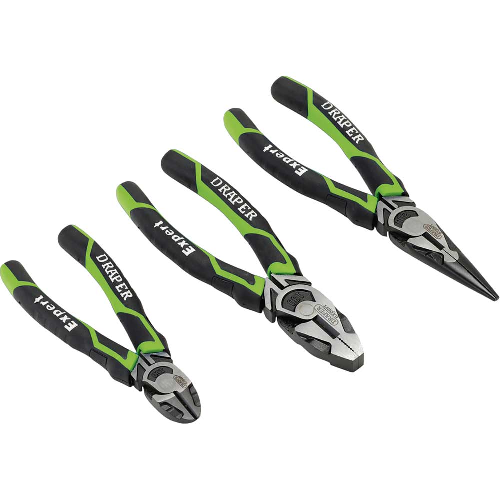 Image of Draper 3 Piece Green High Leverage Plier Set